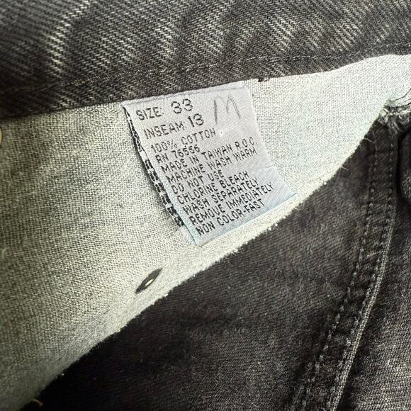 NU Wear Black Denim Jean Shorts Size 33 Coated Skater Streetwear - Picture 5 of 7